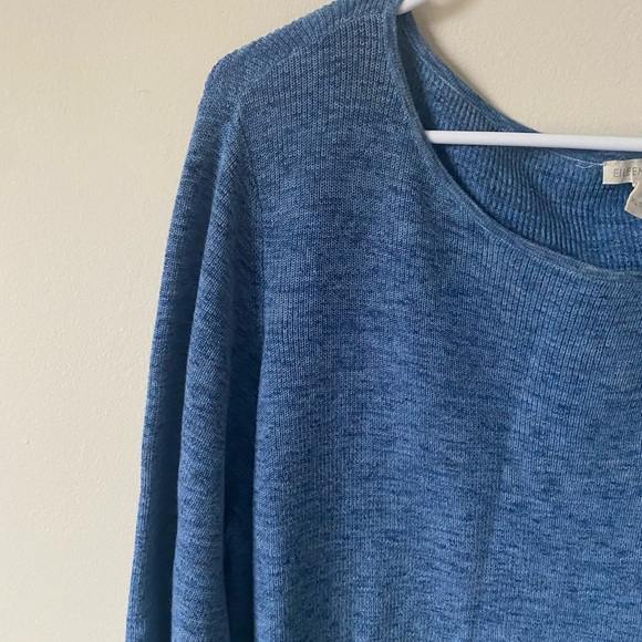 Eileen Fisher Organic Cotton Bateau 3/4 Sleeve Sweater Top - Picture 2 of 6